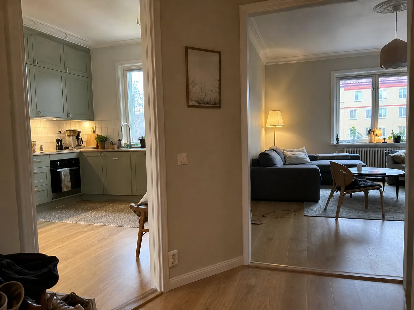 Färdig samordnad renovering med kök och vardagsrum